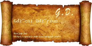 Gácsi Dárius névjegykártya